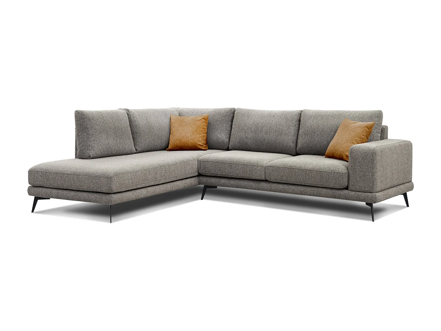 MEDIOLANE Ecksofa 5-Sitzer links, taupe