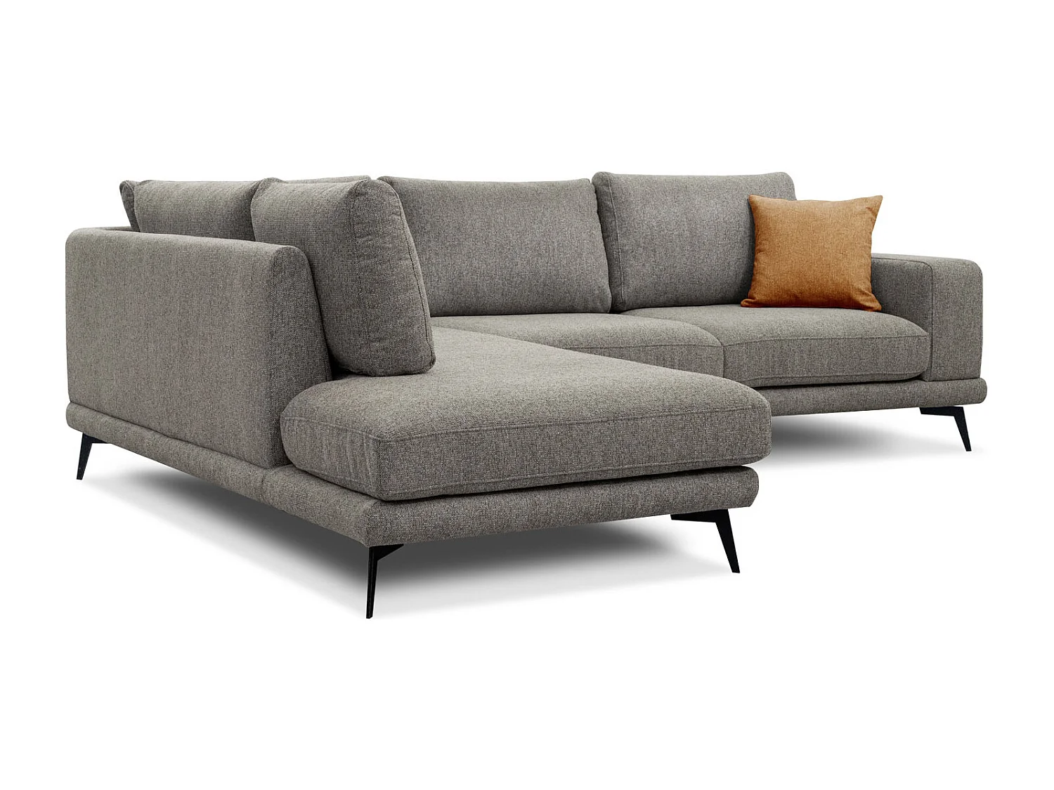 MEDIOLANE Ecksofa 5-Sitzer links, taupe