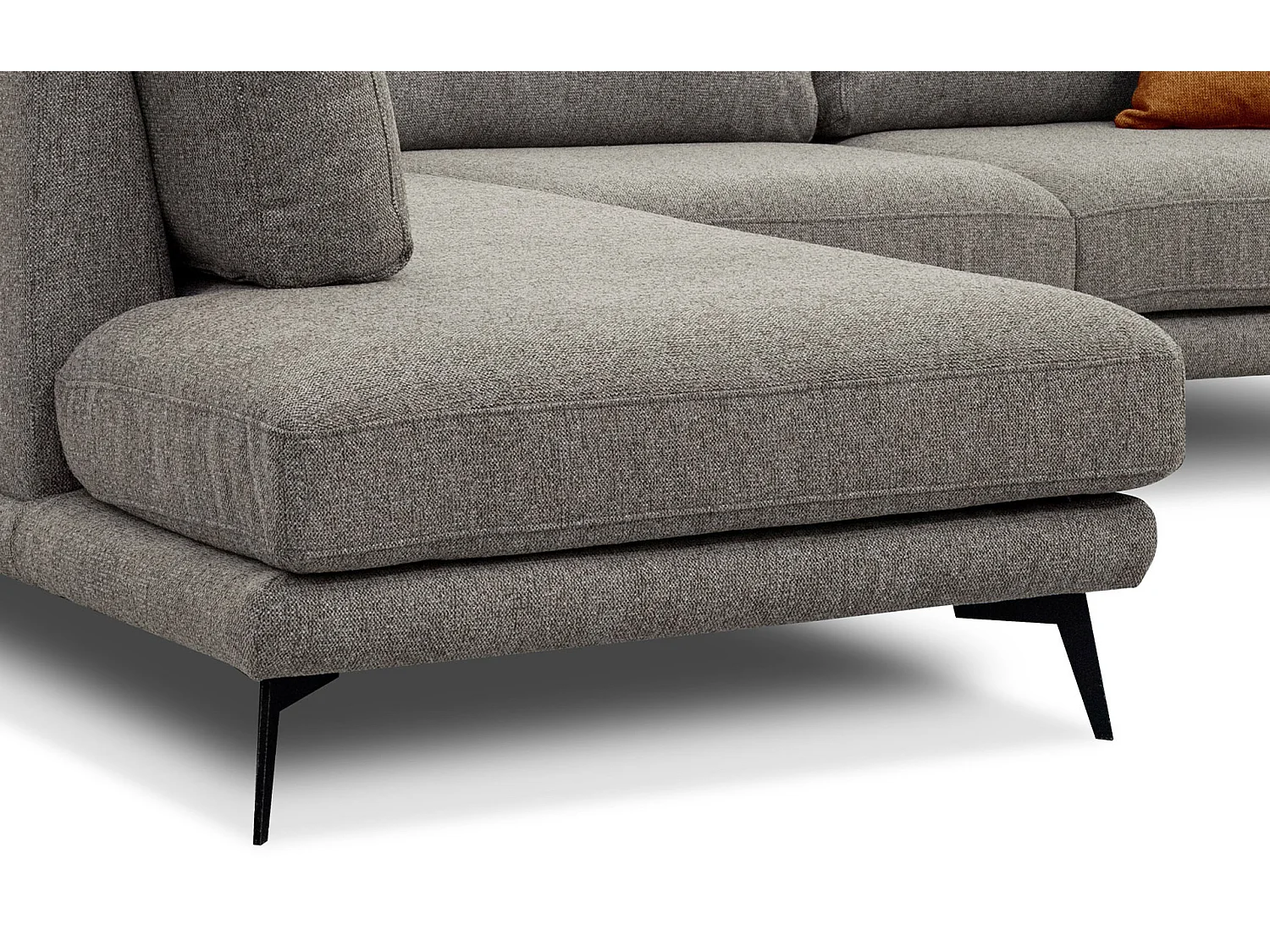 Canapé d'angle 5 places en tissu taupe MEDIOLANE