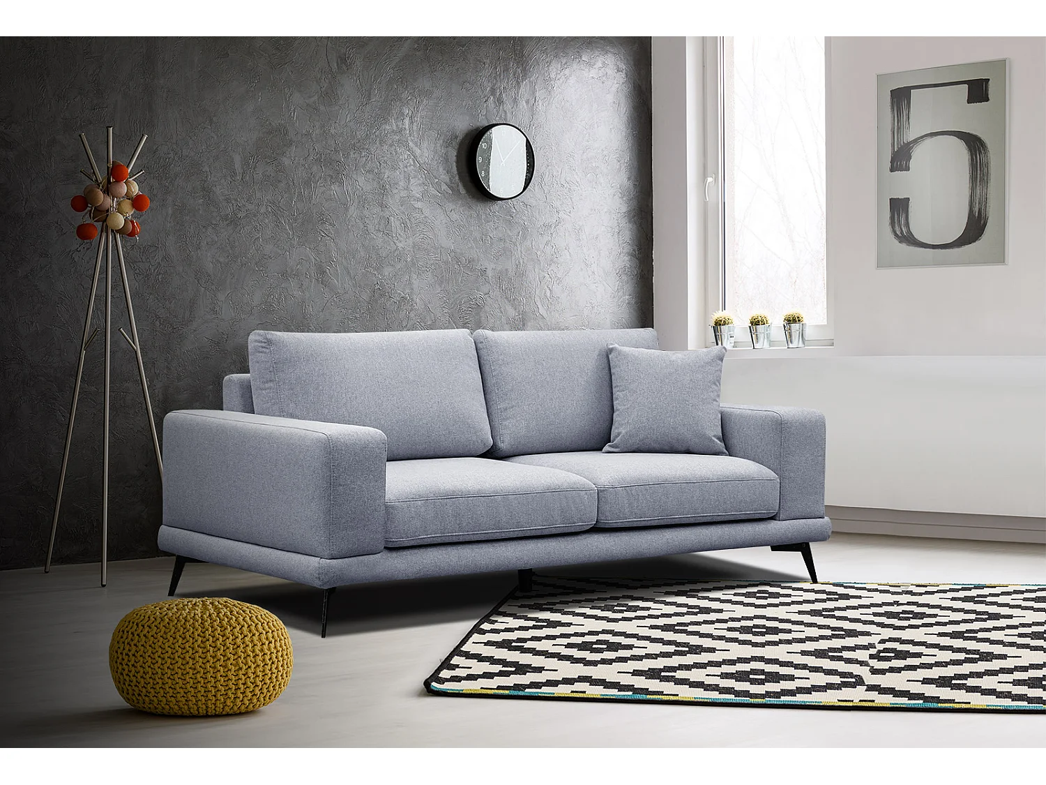 MEDIOLANE Sofa 2,5-Sitzer, hellblau