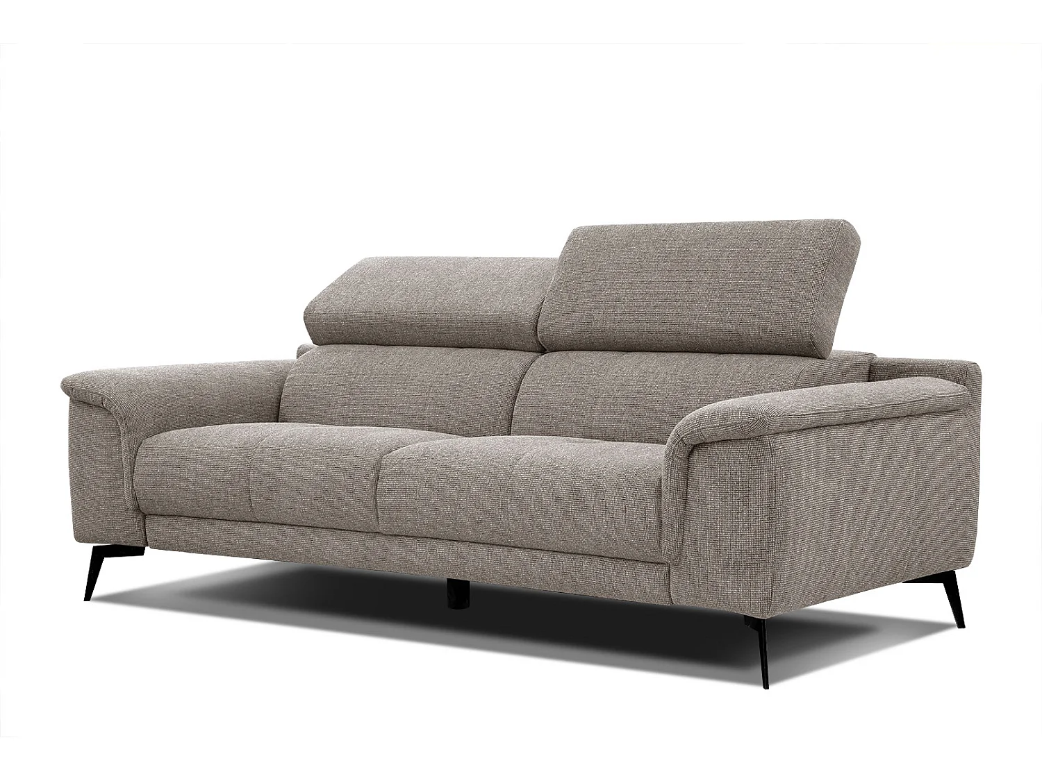 Canapé droit XXL 3 places tissu taupe - FIERO