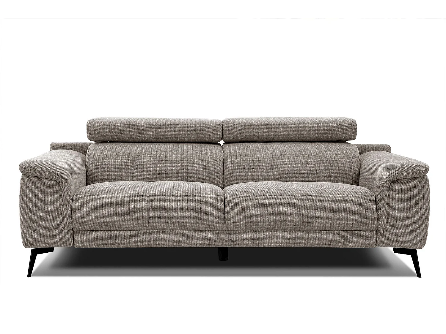 Canapé droit XXL 3 places tissu taupe - FIERO