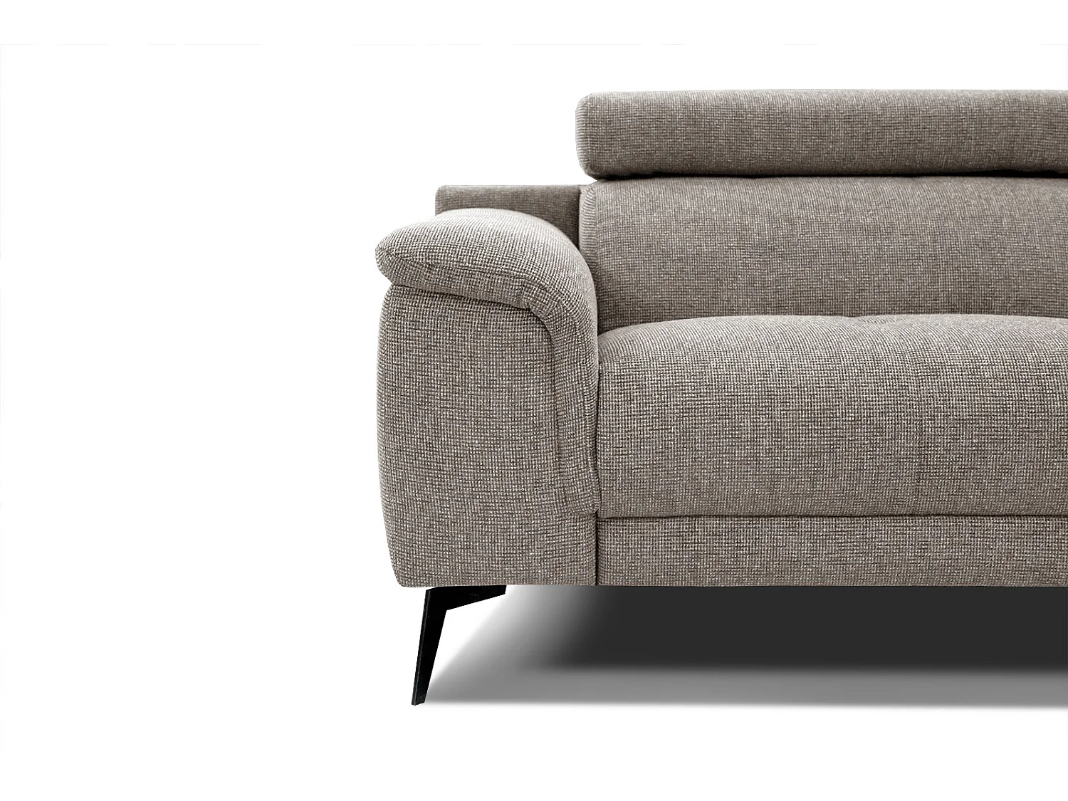 Canapé droit XXL 3 places tissu taupe - FIERO