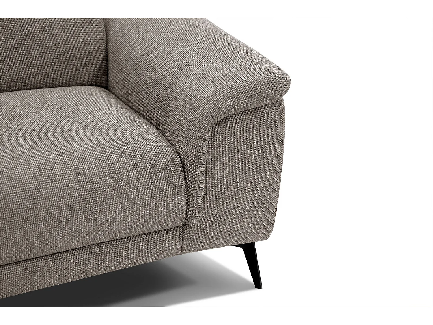 Canapé droit XXL 3 places tissu taupe - FIERO