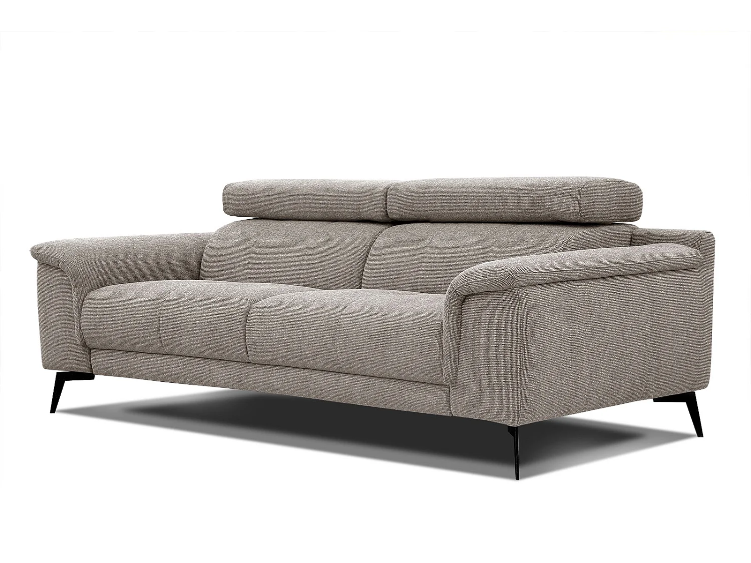 Canapé droit XXL 3 places tissu taupe - FIERO