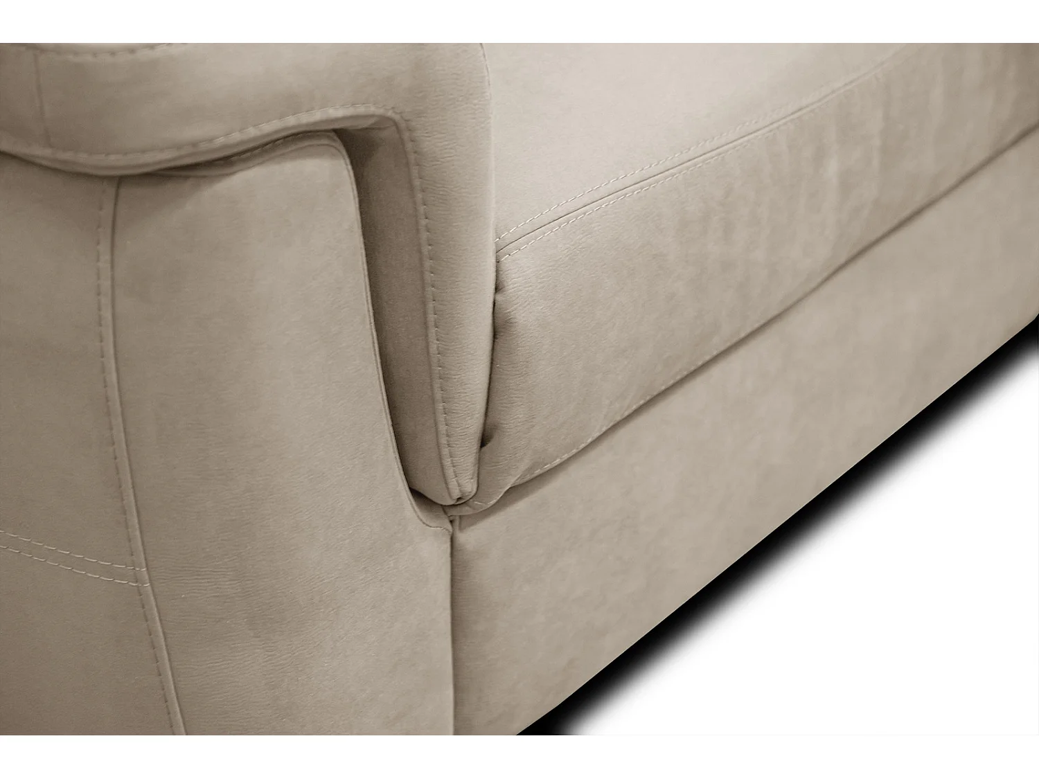 Canapé droit 2 places tissu  beige - JONES