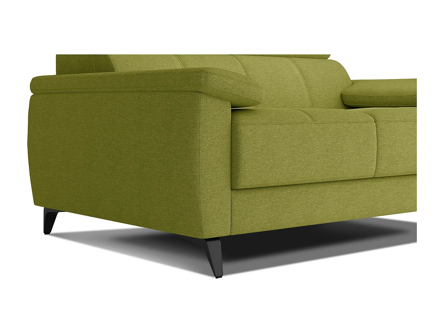 Canapé droit 2 places tissu citron vert - TAUNUS