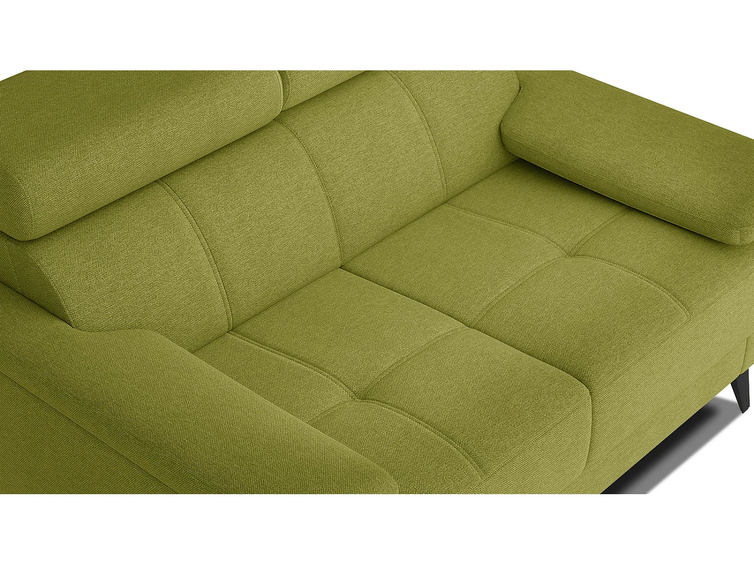 Canapé droit 2 places tissu citron vert - TAUNUS