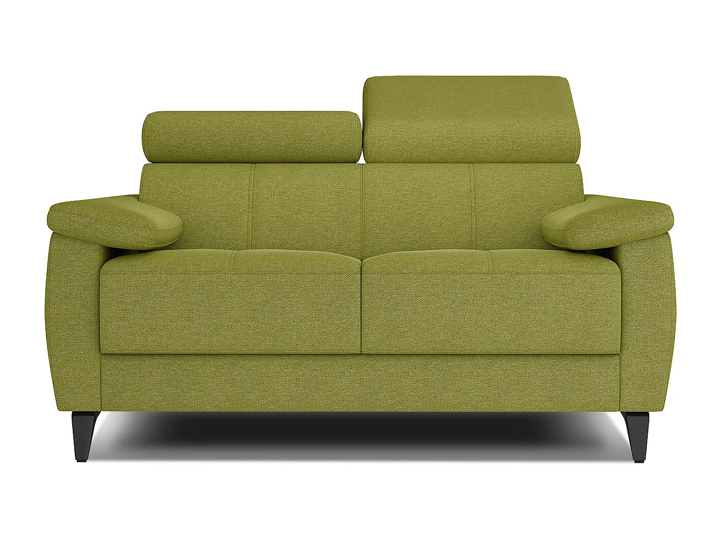 Canapé droit 2 places tissu citron vert - TAUNUS