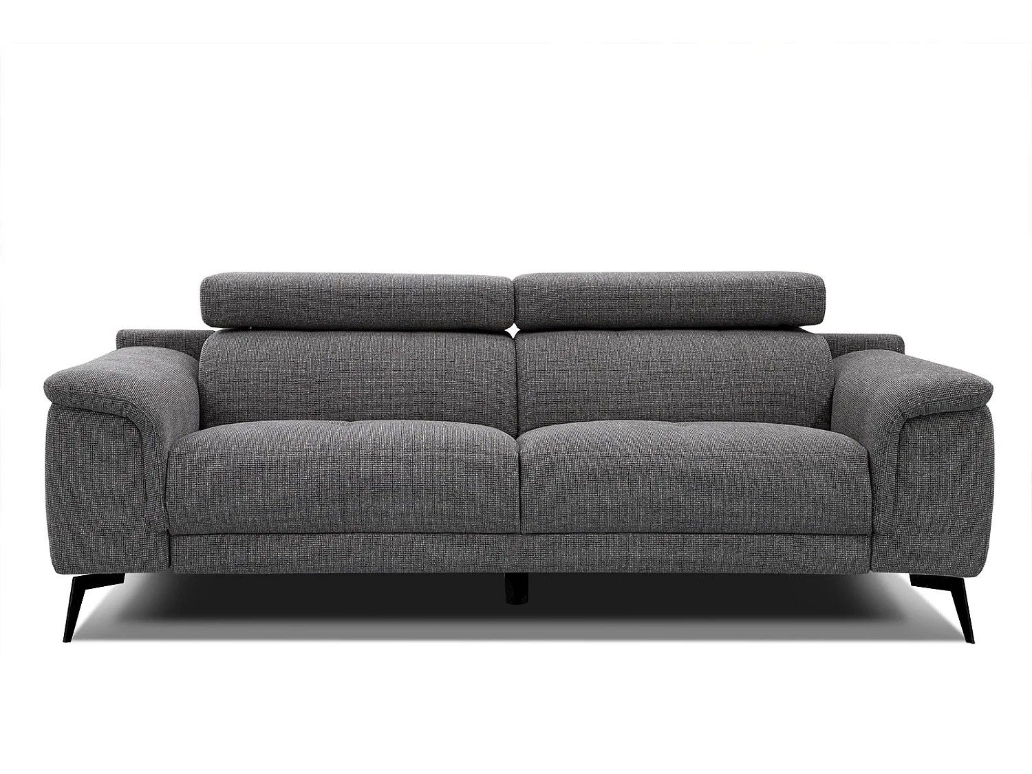 Canapé droit XXL 3 places tissu gris foncé - FIERO