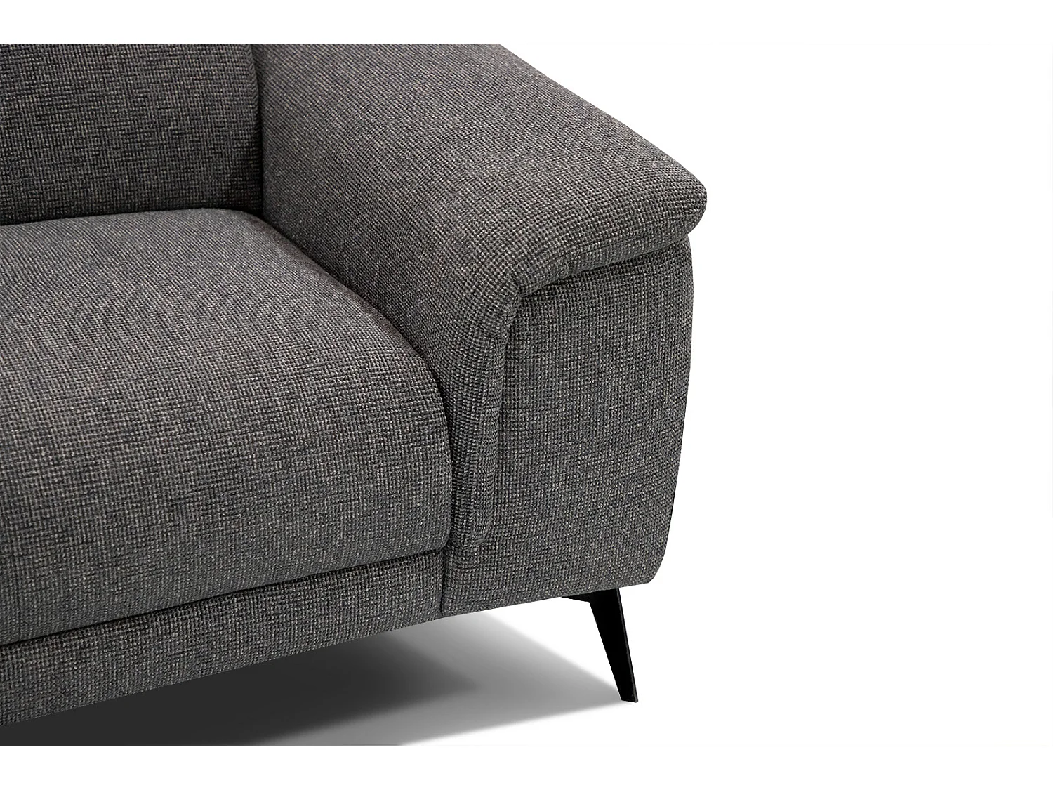 Canapé droit XXL 3 places tissu gris foncé - FIERO