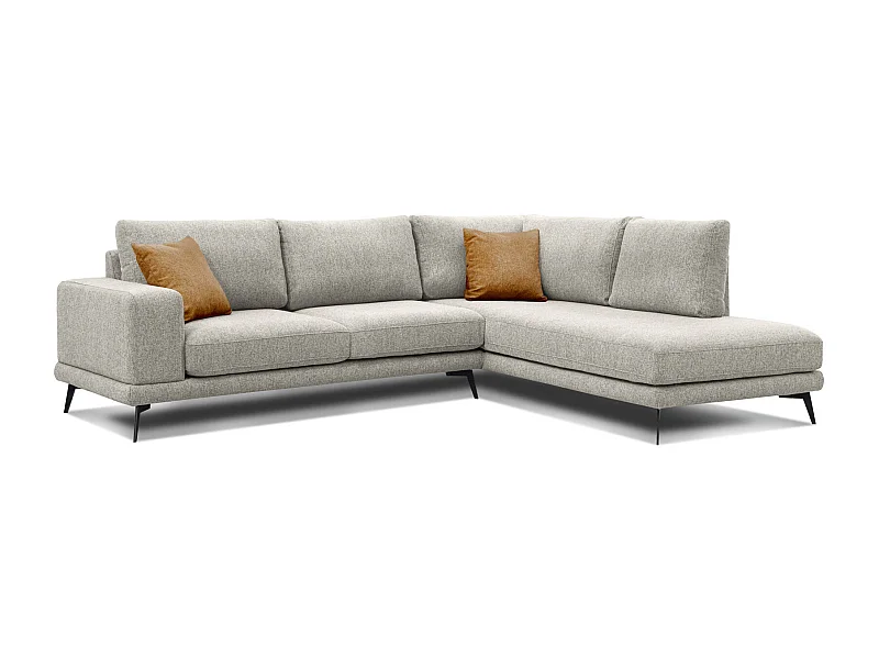 MEDIOLANE Ecksofa 5-Sitzer rechts, creme