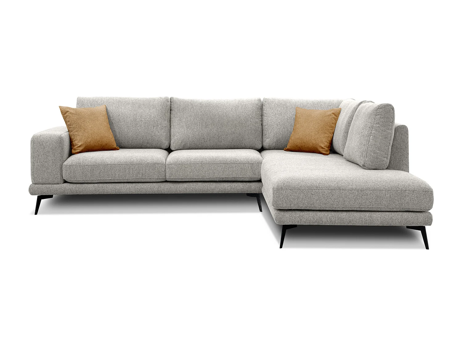 MEDIOLANE Ecksofa 5-Sitzer rechts, creme