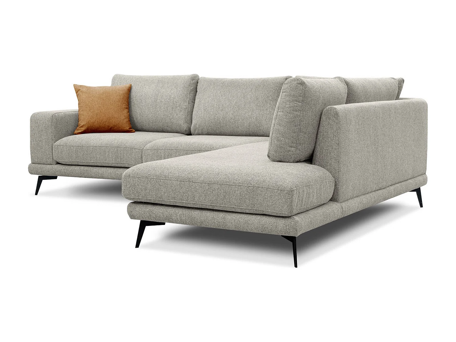 MEDIOLANE Ecksofa 5-Sitzer rechts, creme