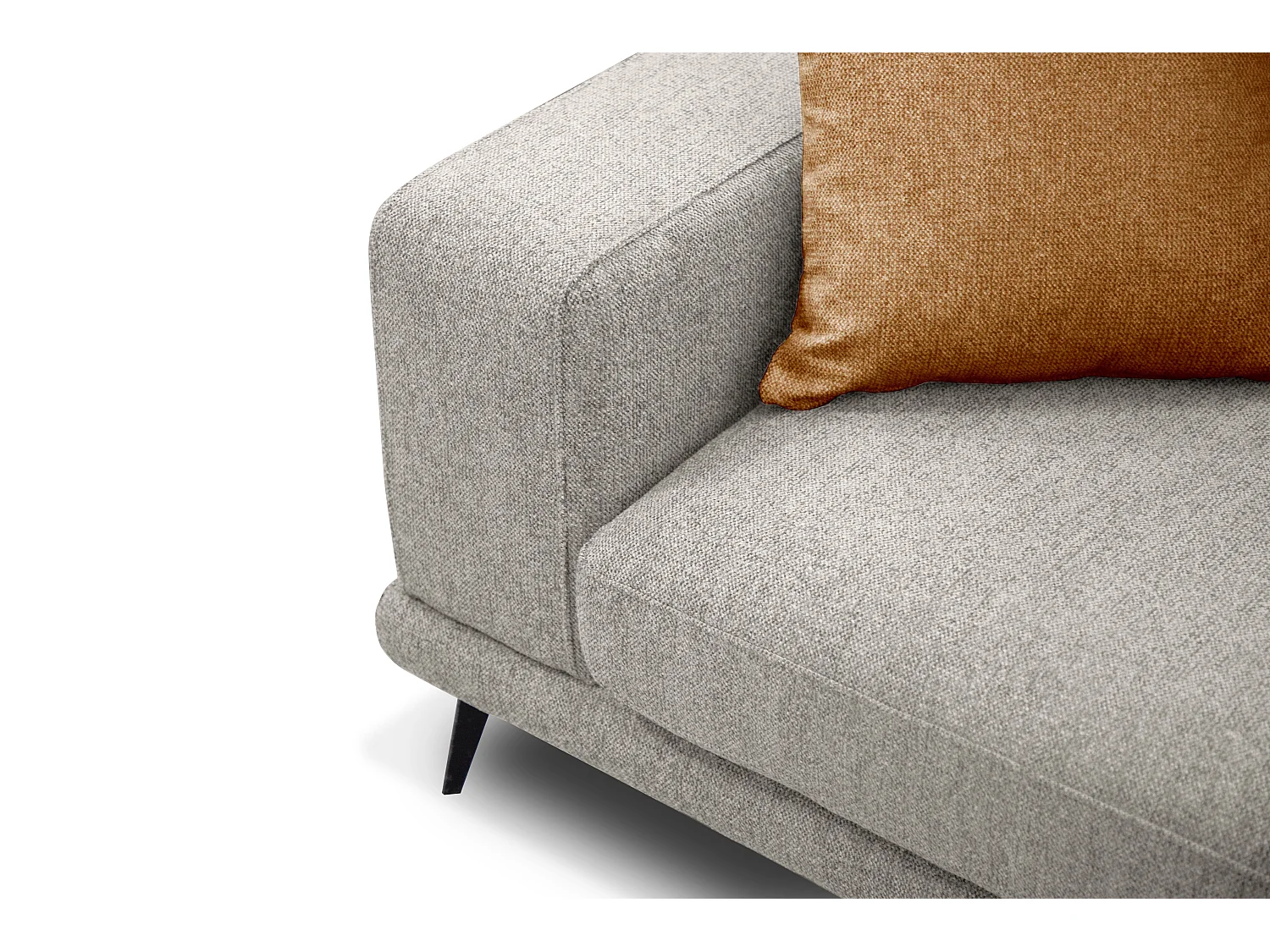 Canapé d'angle 5 places en tissu gris clair MEDIOLANE