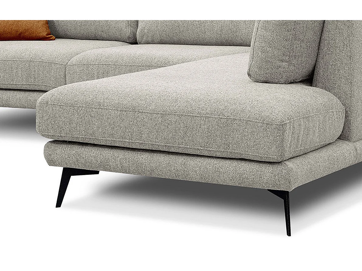Canapé d'angle 5 places en tissu gris clair MEDIOLANE