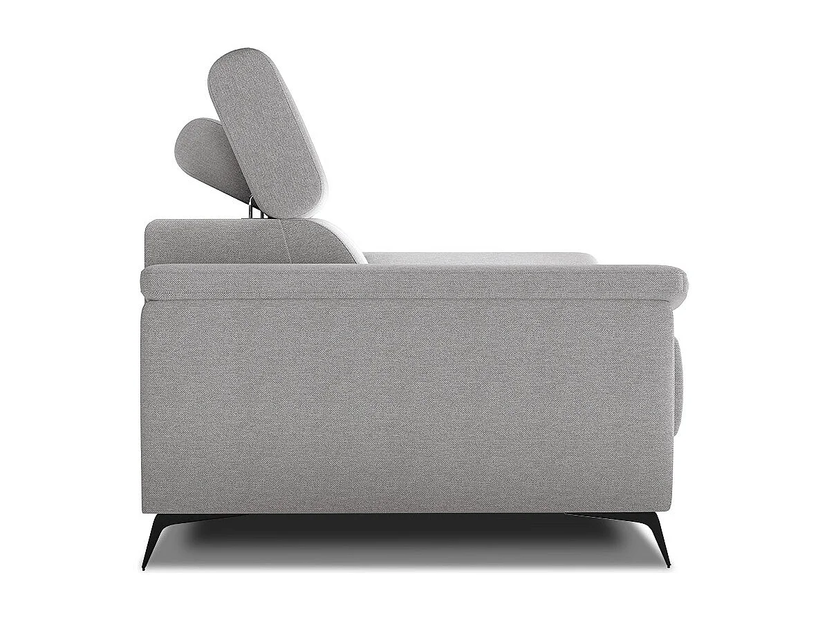 TAUNUS Sofa 3-Sitzer mit verstellbare Kopfstützen, hellgrau