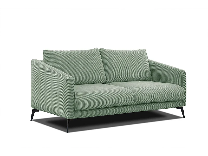 Canapé droit 3 places tissu vert menthe  - VILT