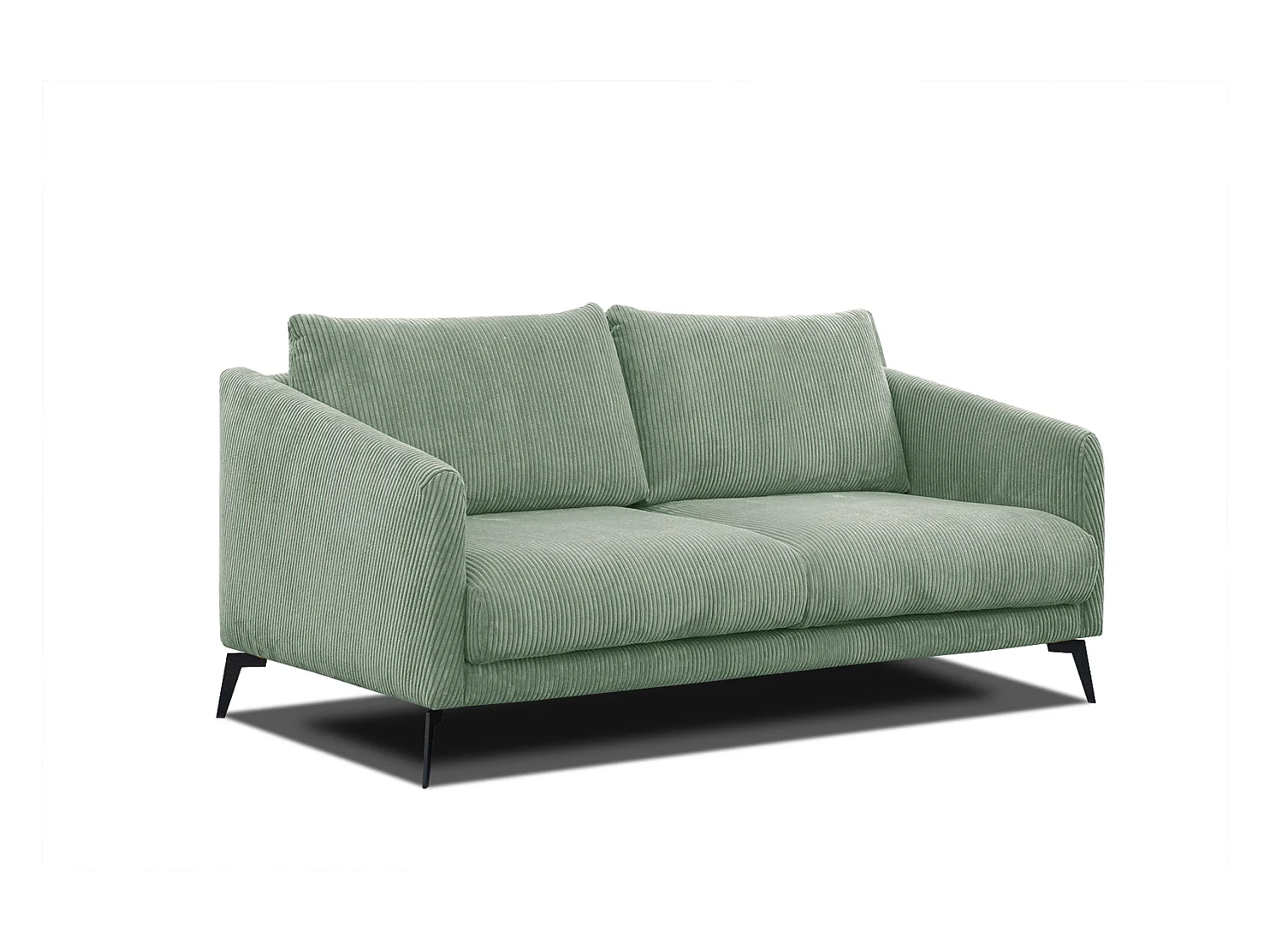 Canapé droit 3 places tissu vert menthe  - VILT
