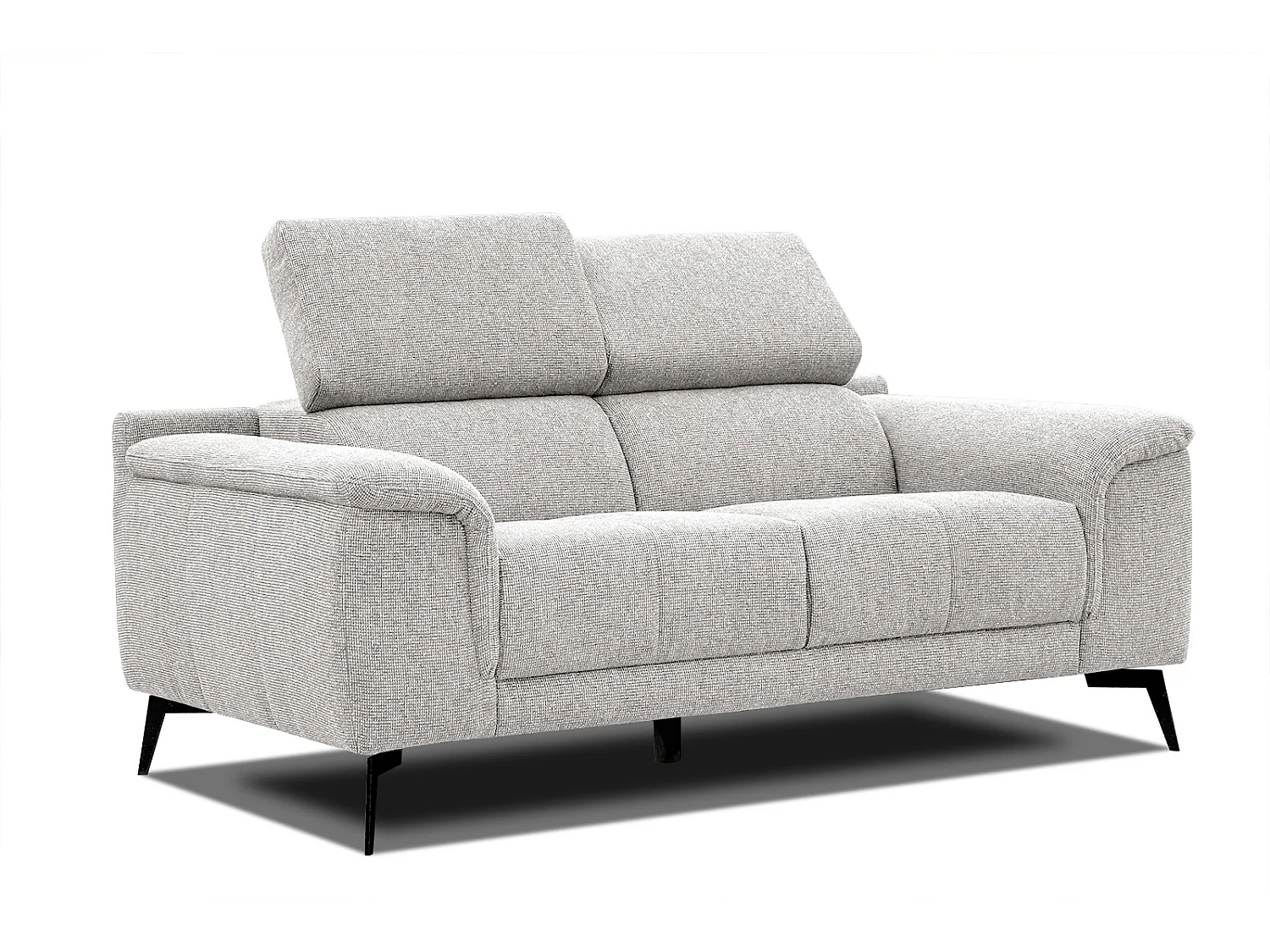 FIERO Sofa 2-Sitzer mit verstellbare Kopfstützen, creme