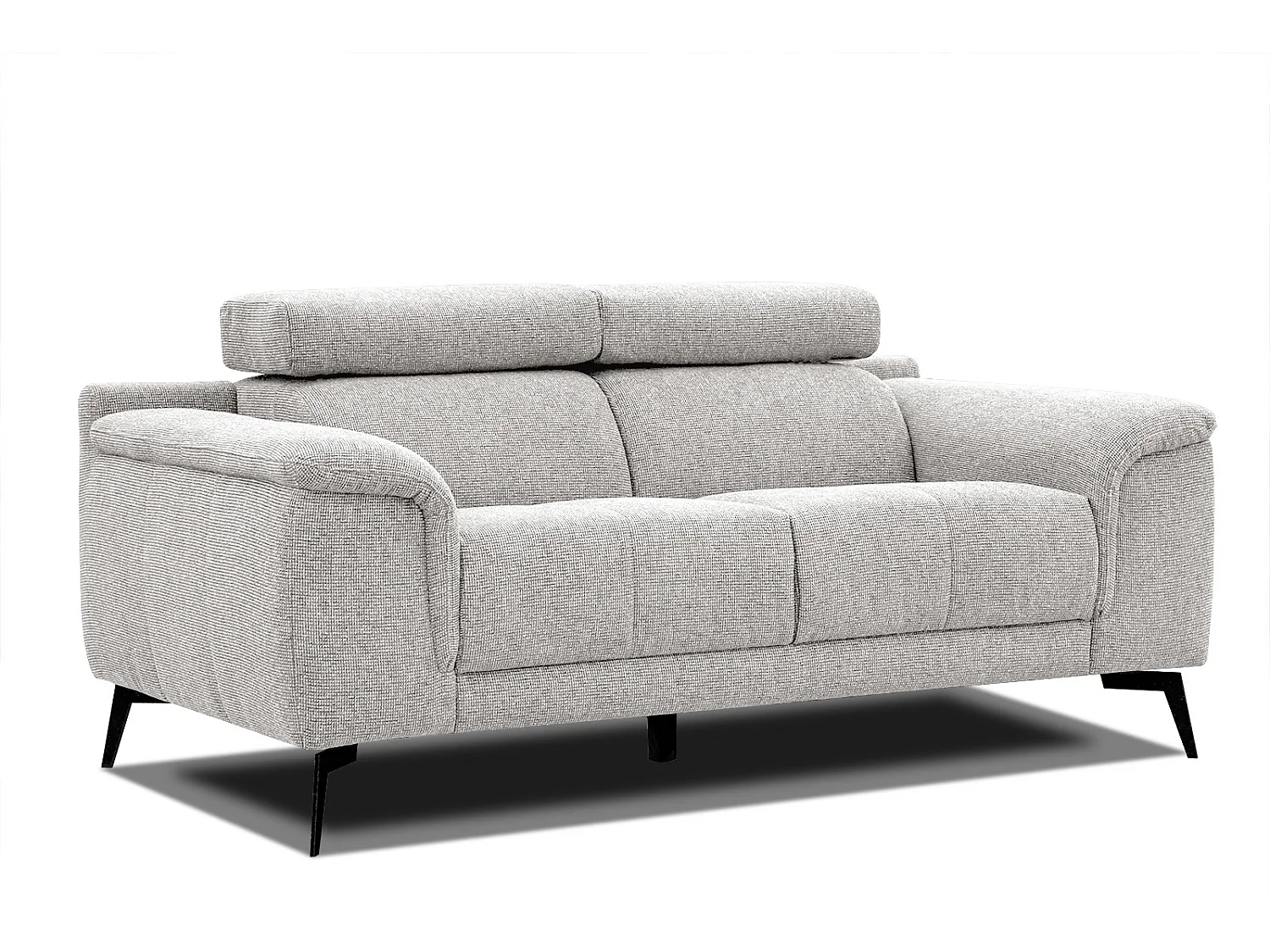 FIERO Sofa 2-Sitzer mit verstellbare Kopfstützen, creme
