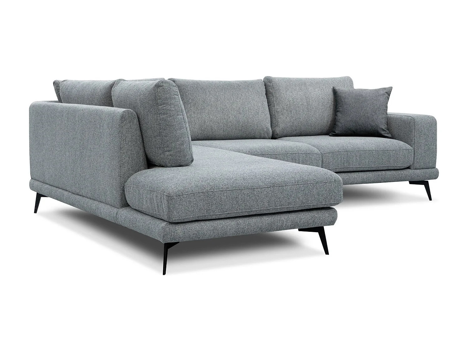 MEDIOLANE Ecksofa 5-Sitzer links, silbergrau