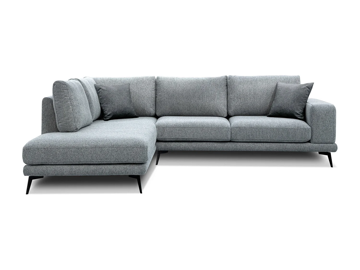 MEDIOLANE Ecksofa 5-Sitzer links, silbergrau