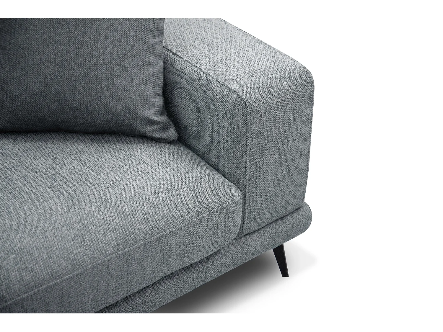 Canapé d'angle 5 places tissu gris argenté- MEDIOLANE