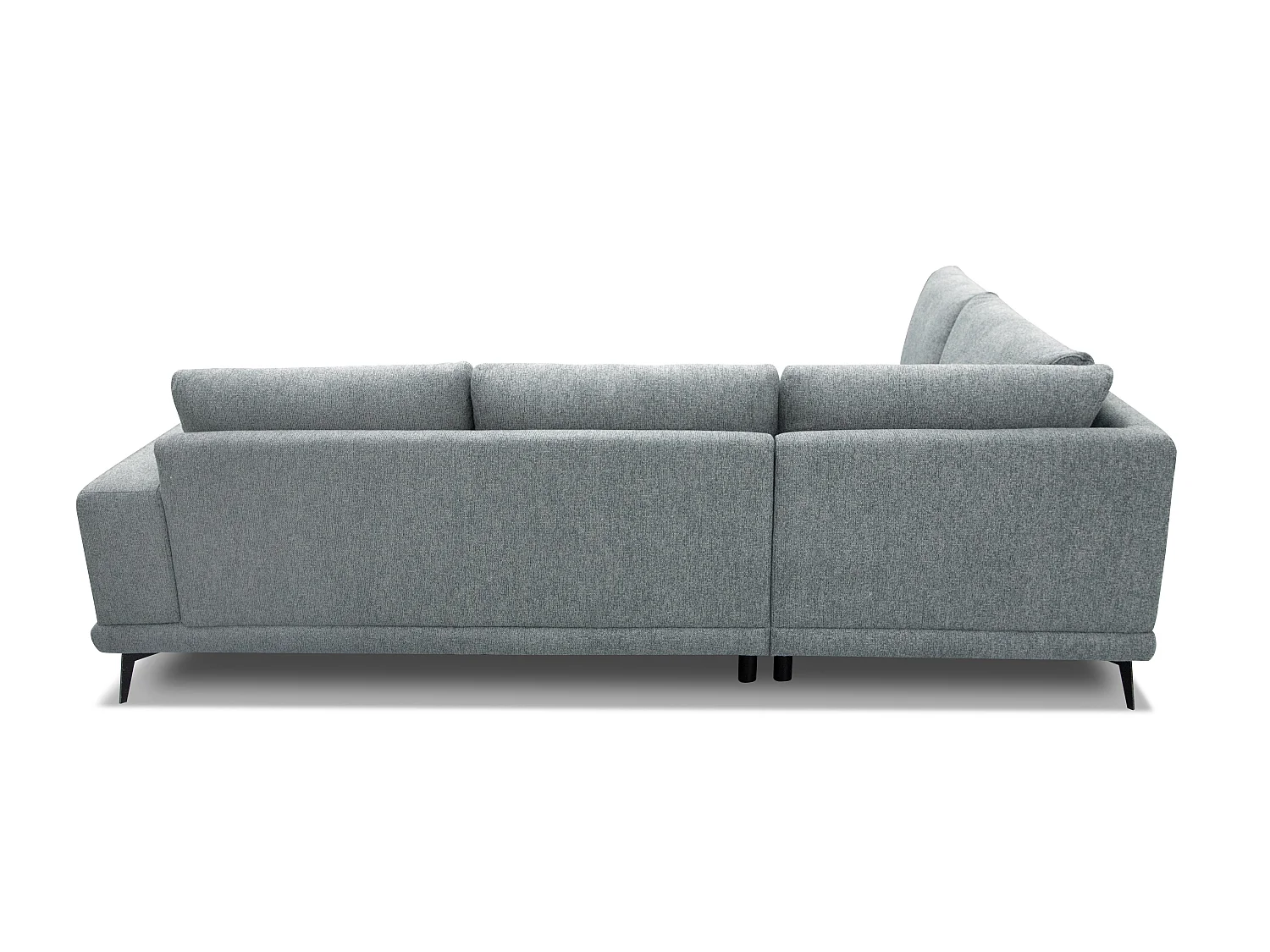 Canapé d'angle 5 places tissu gris argenté- MEDIOLANE