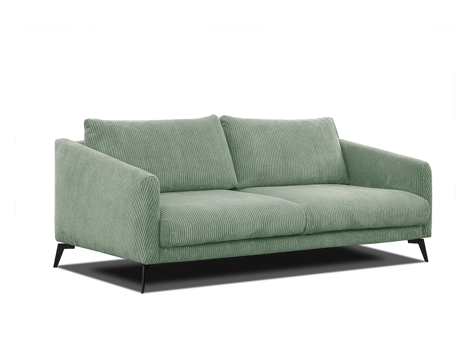 Canapé droit XXL 3 places tissu vert menthe  - VILT