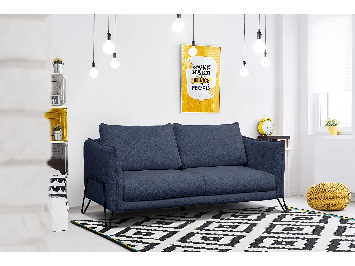 HOSTEN Sofa 2,5-Sitzer, dunkelblau