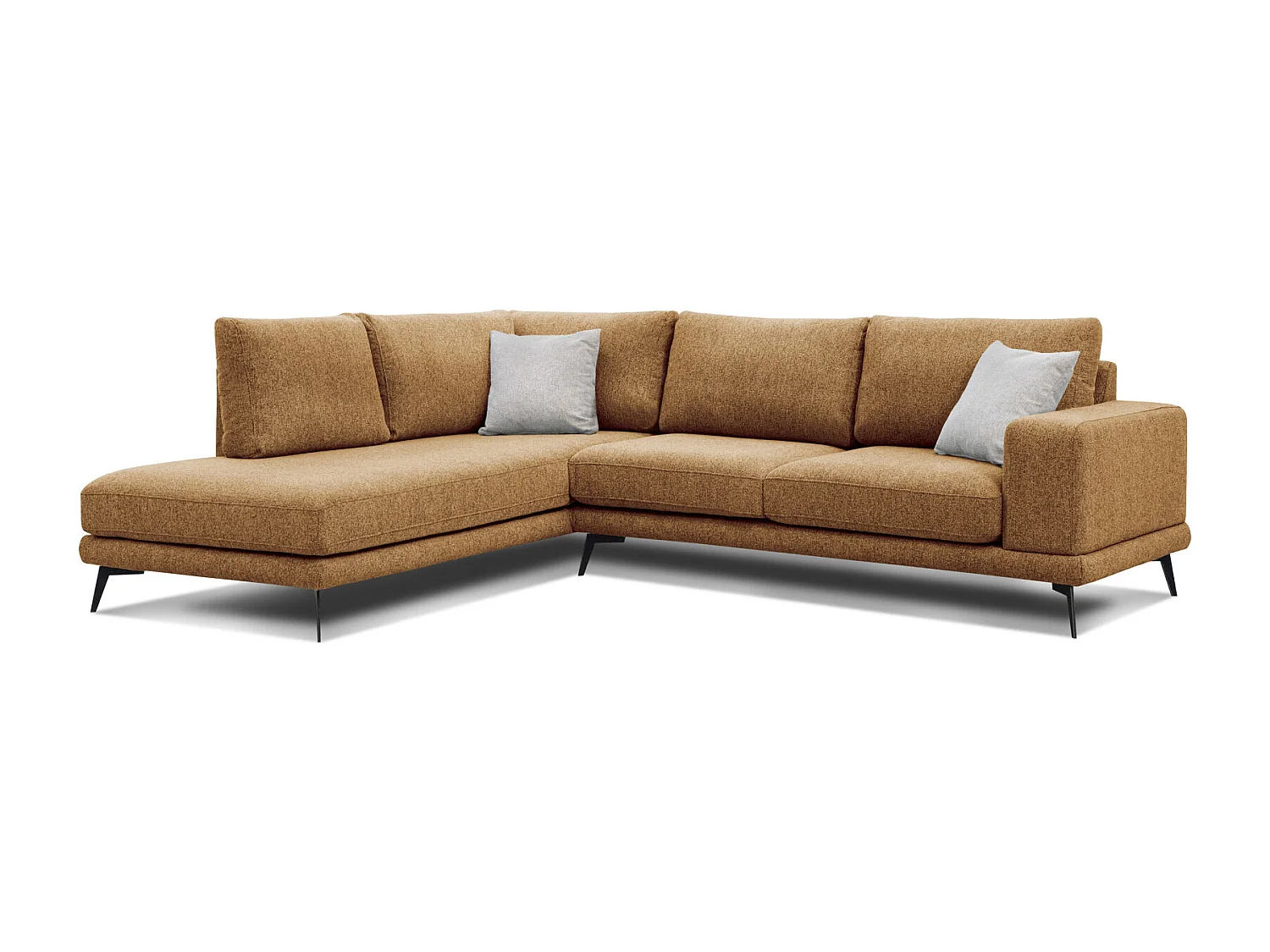 MEDIOLANE Ecksofa 5-Sitzer links, orange