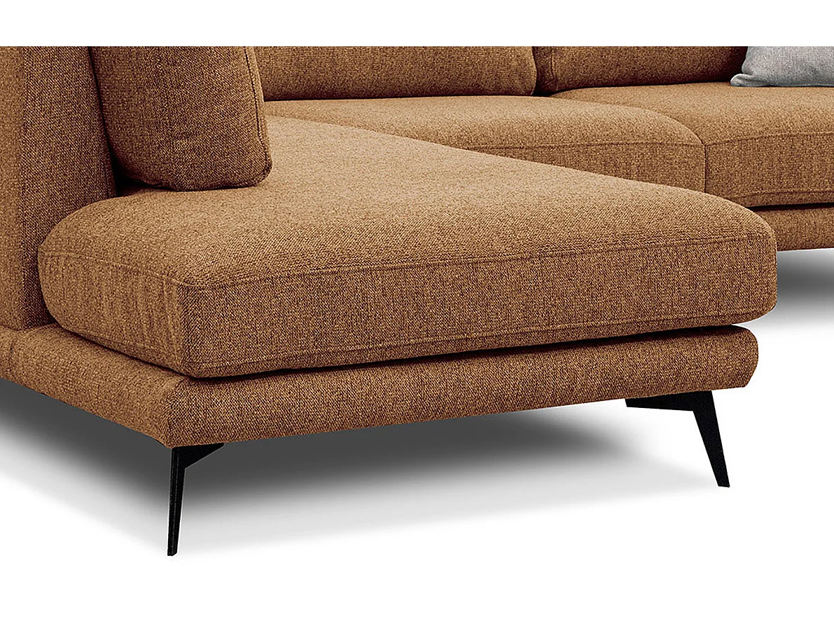 MEDIOLANE Ecksofa 5-Sitzer links, orange