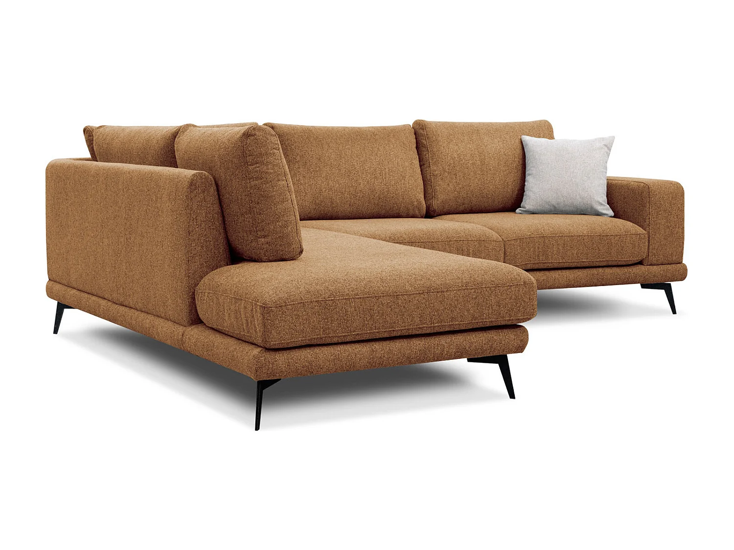 MEDIOLANE Ecksofa 5-Sitzer links, orange