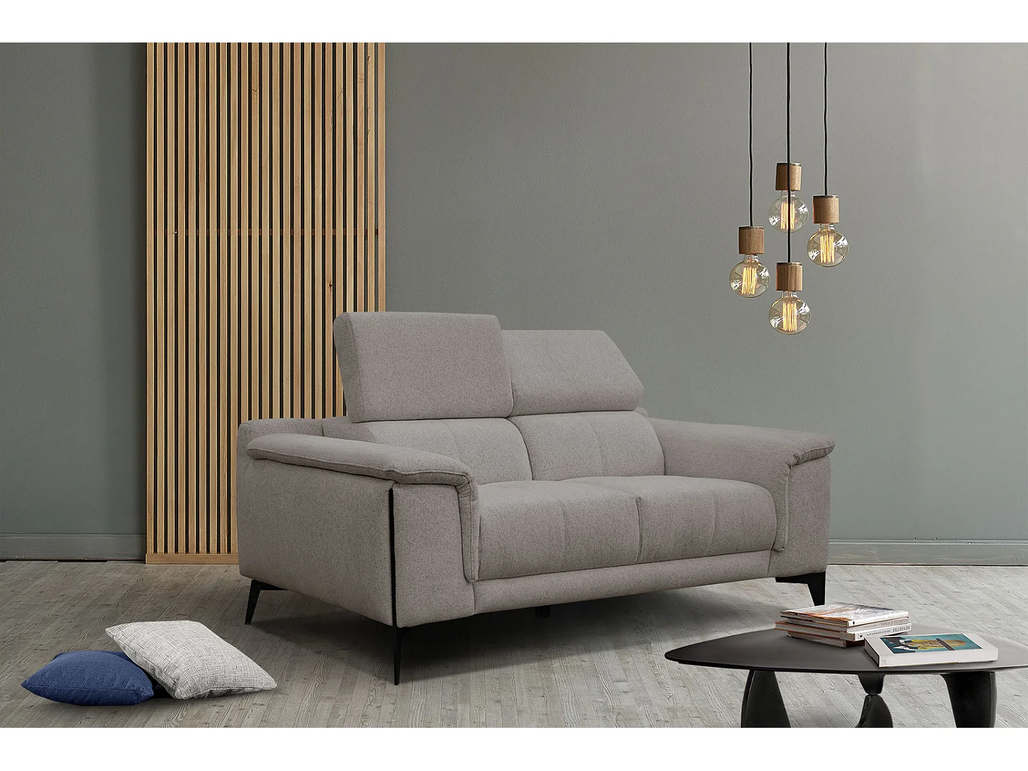 MATERA Sofa 2-Sitzer mit verstellbare Kopfstützen, taupe