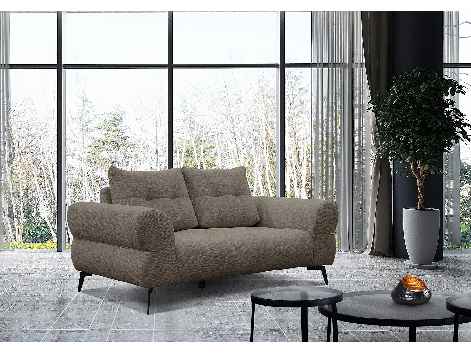 SALVINI Sofa 2-Sitzer, taupe