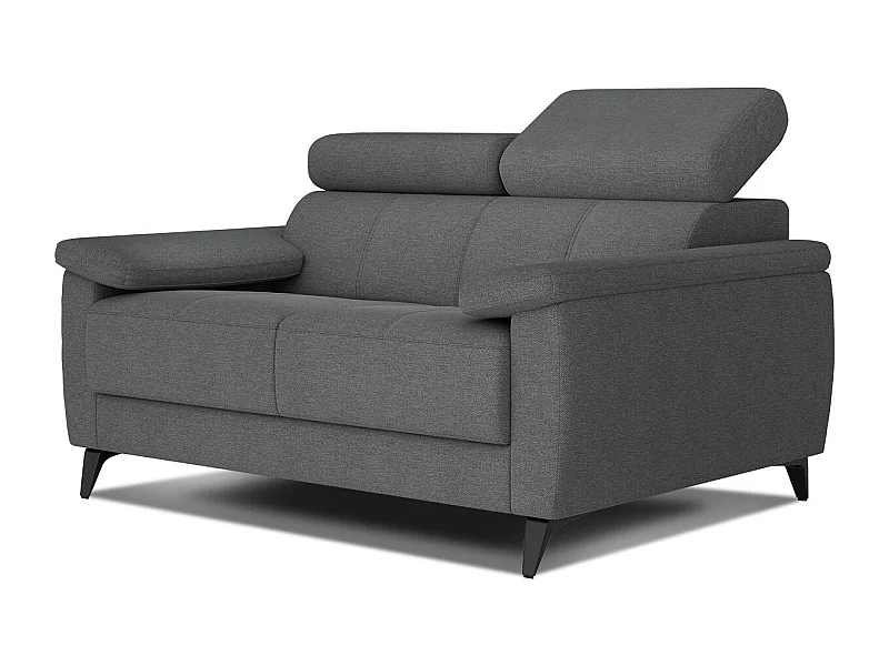 TAUNUS Sofa 2-Sitzer mit verstellbare Kopfstützen, dunkelgrau