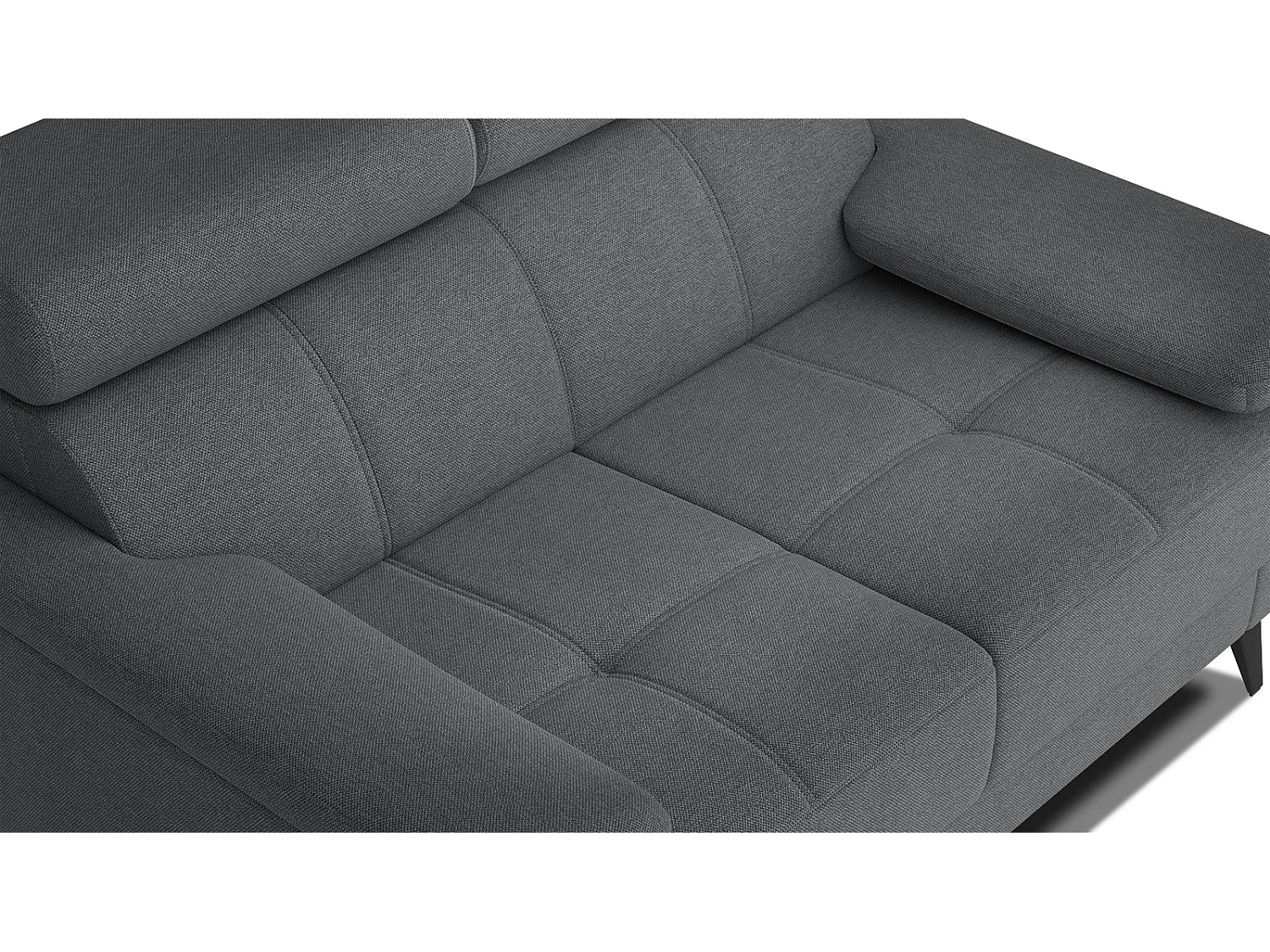 TAUNUS Sofa 2-Sitzer mit verstellbare Kopfstützen, dunkelgrau