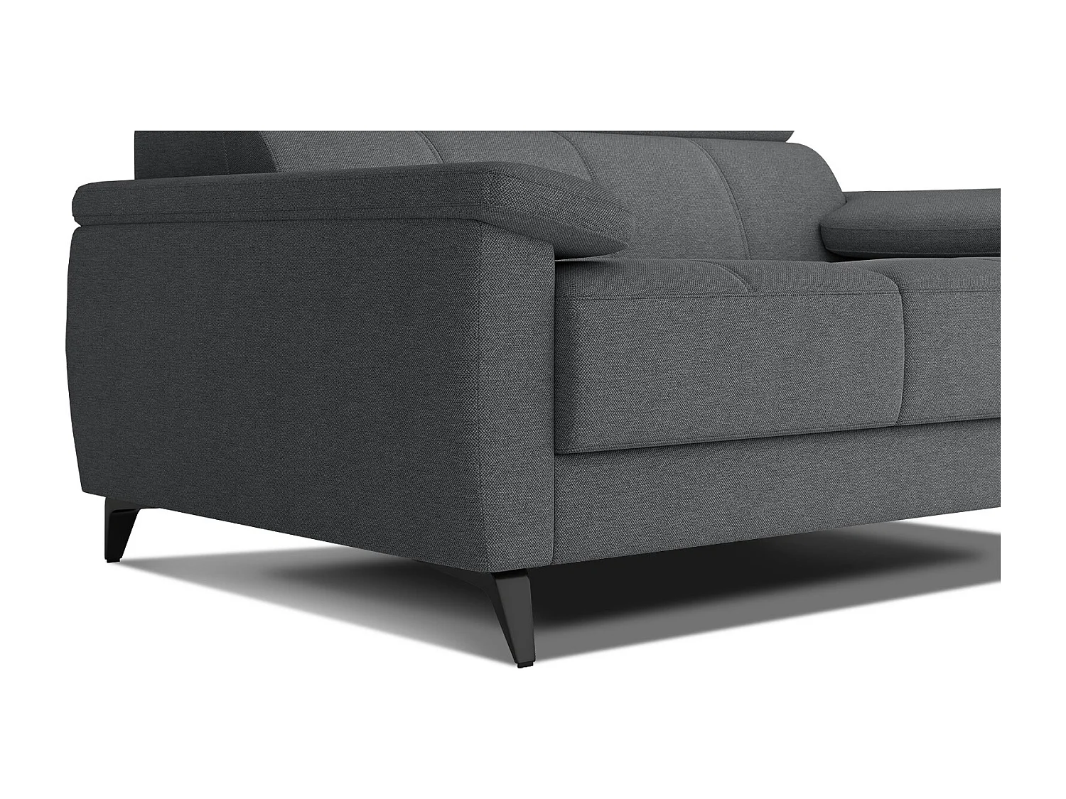 TAUNUS Sofa 2-Sitzer mit verstellbare Kopfstützen, dunkelgrau