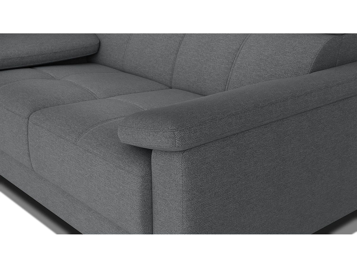 TAUNUS Sofa 2-Sitzer mit verstellbare Kopfstützen, dunkelgrau