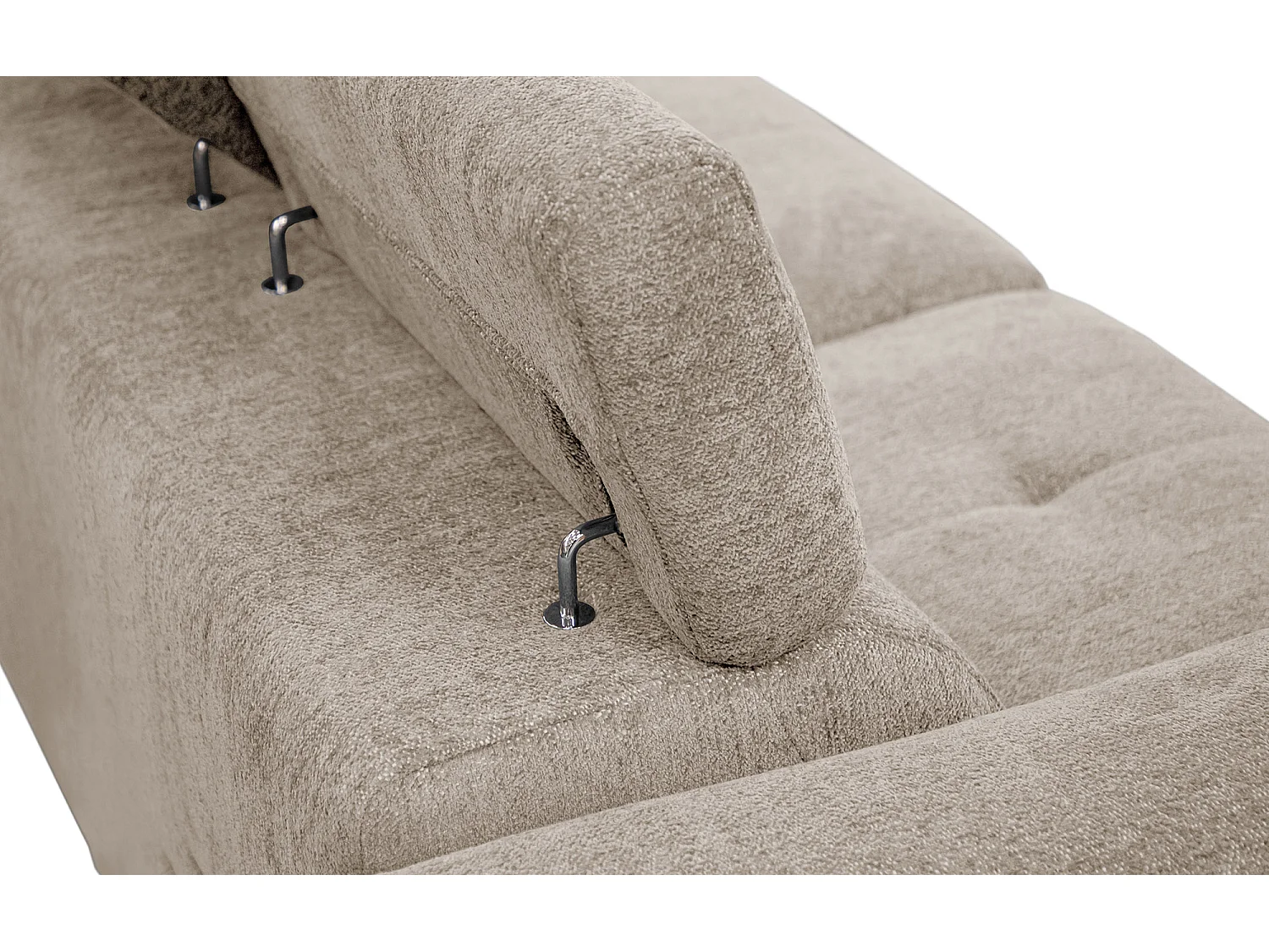 CALVERA Sofa 3-Sitzer mit verstellbare Kopfstützen, ecru
