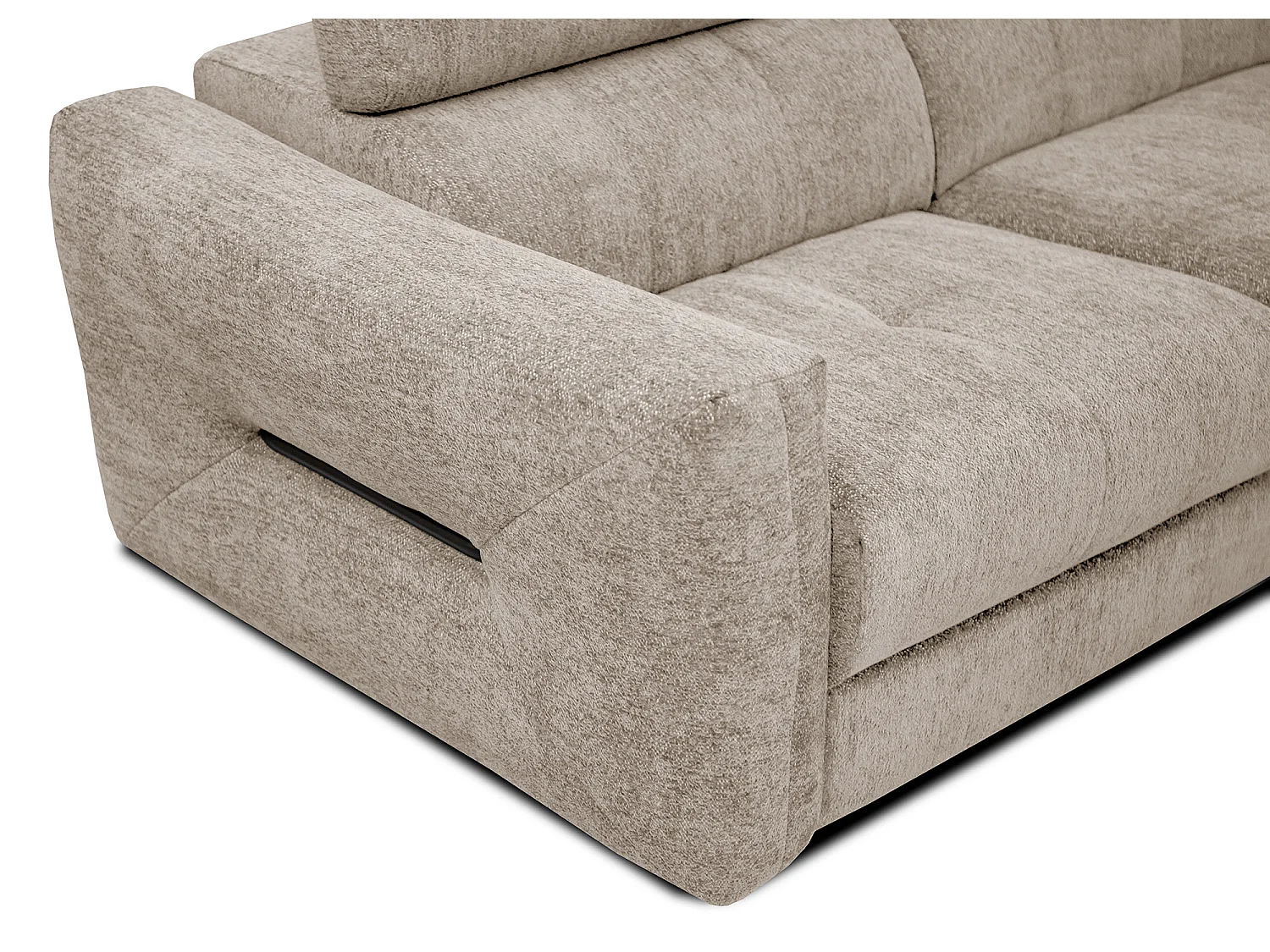 CALVERA Sofa 3-Sitzer mit verstellbare Kopfstützen, ecru