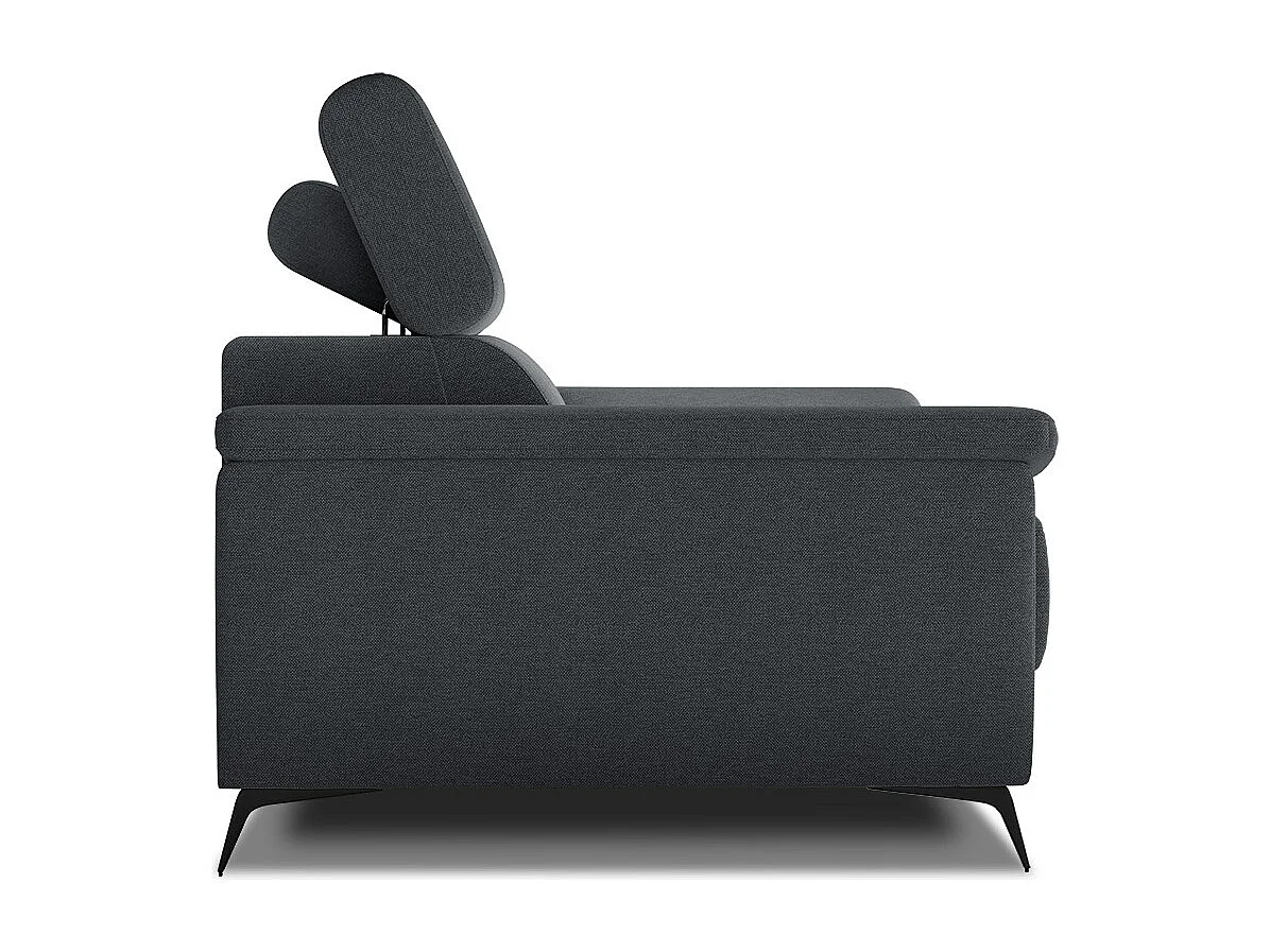 TAUNUS Sofa 3-Sitzer mit verstellbare Kopfstützen, graphit