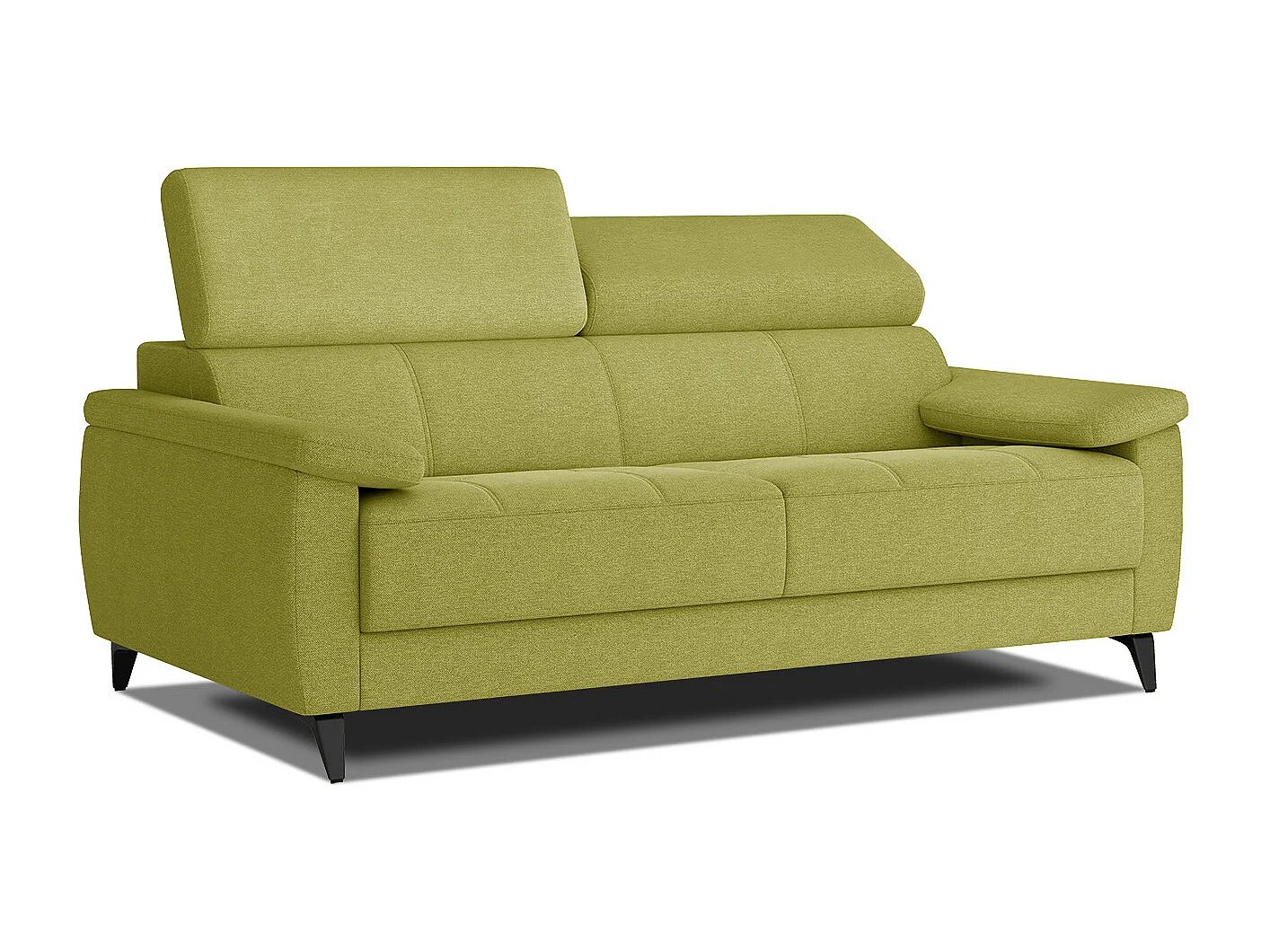 Canapé droit 3 places XXL tissu citron vert - TAUNUS