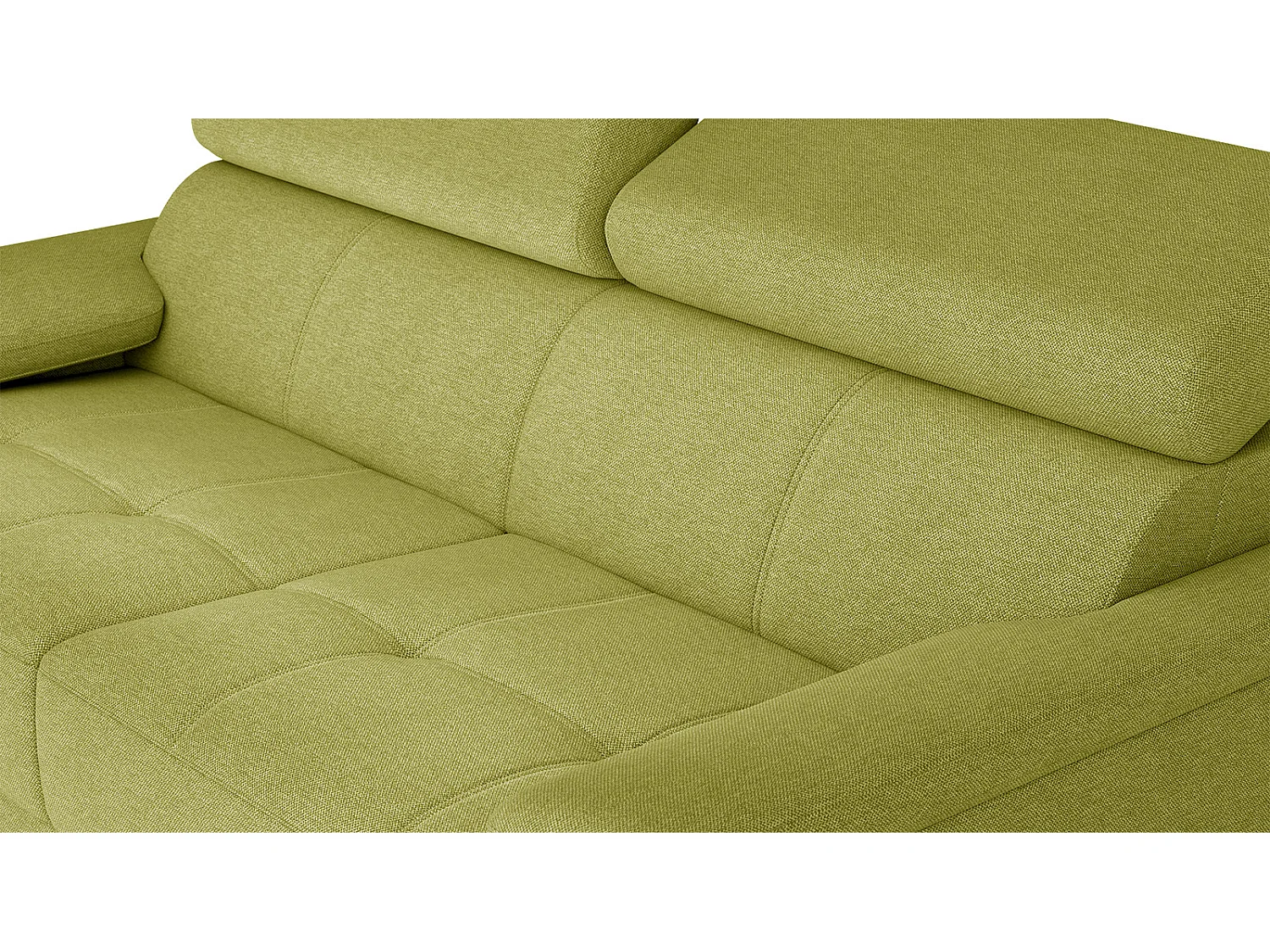 Canapé droit 3 places XXL tissu citron vert - TAUNUS
