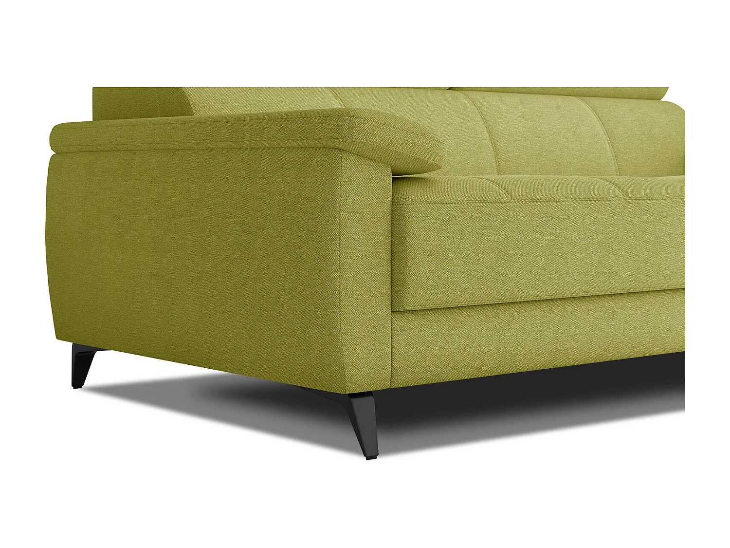 Canapé droit 3 places XXL tissu citron vert - TAUNUS