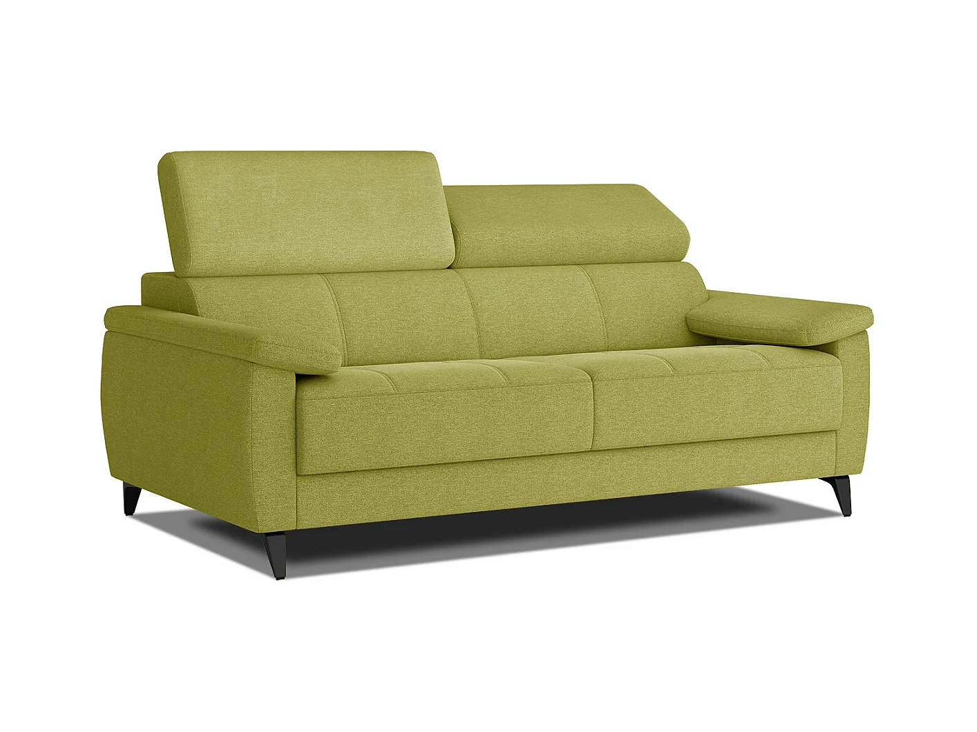 Canapé droit 3 places XXL tissu citron vert - TAUNUS