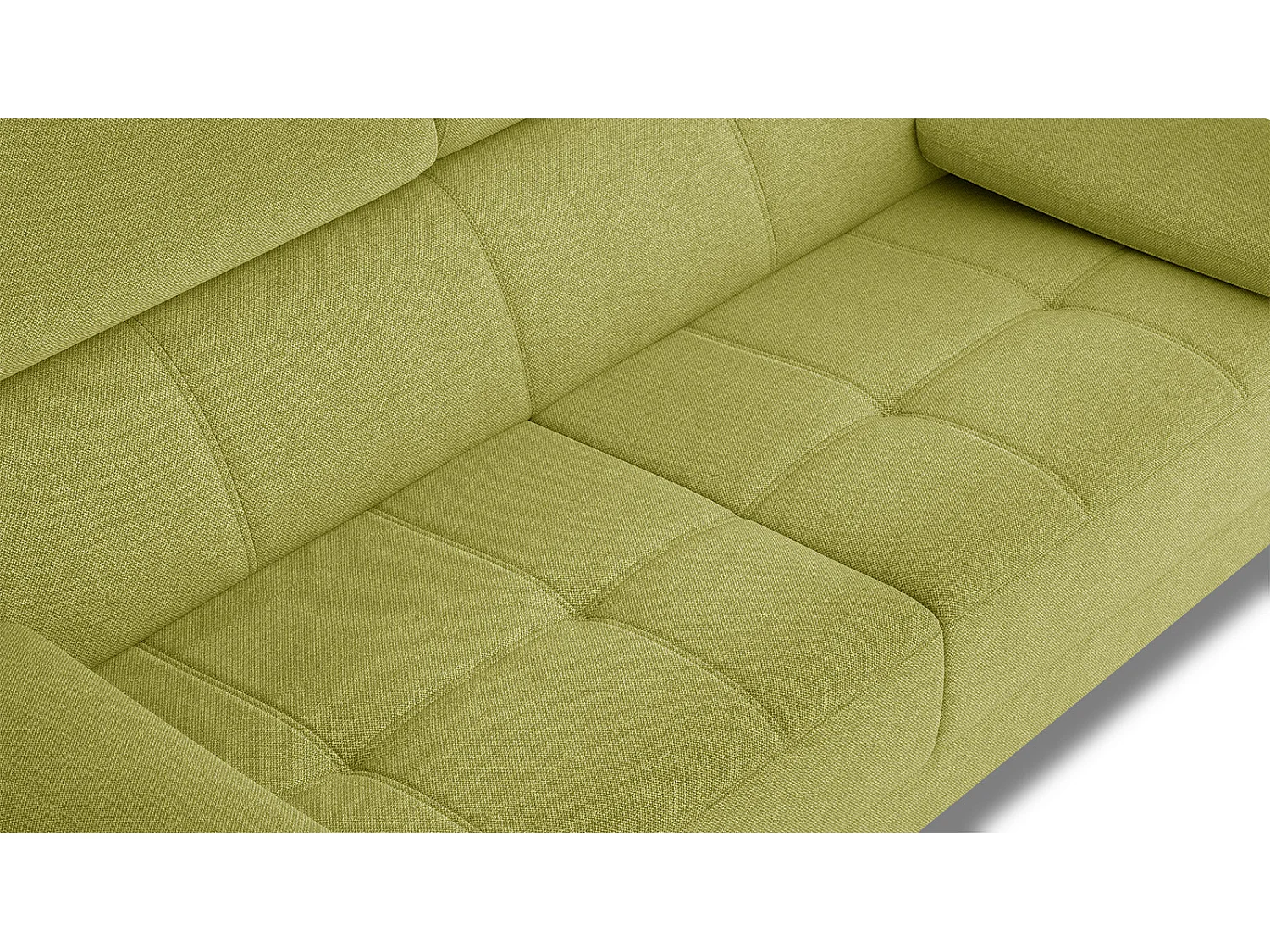 Canapé droit 3 places XXL tissu citron vert - TAUNUS