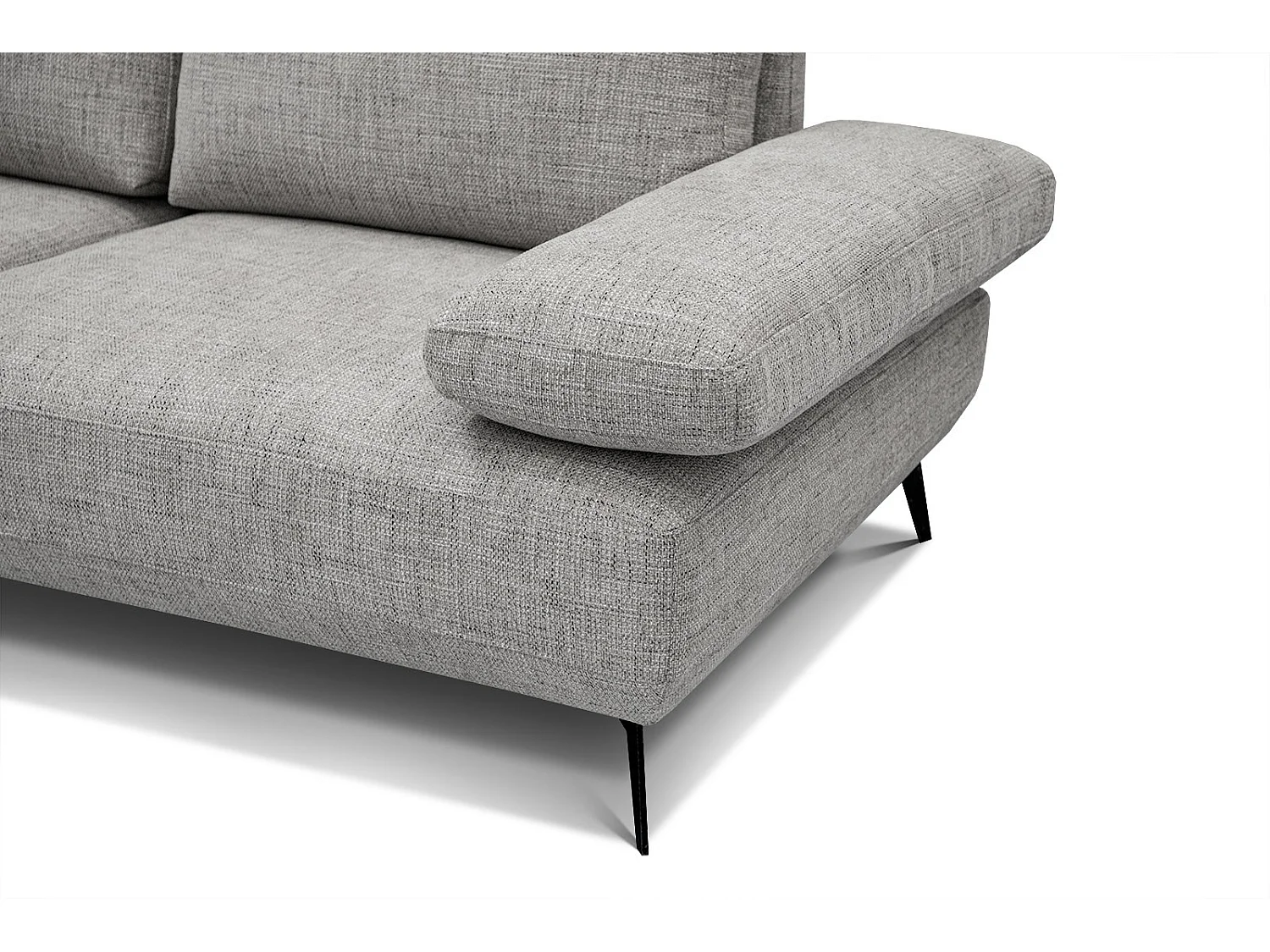 Canapé d'angle 4 places tissu gris platine - MELLO