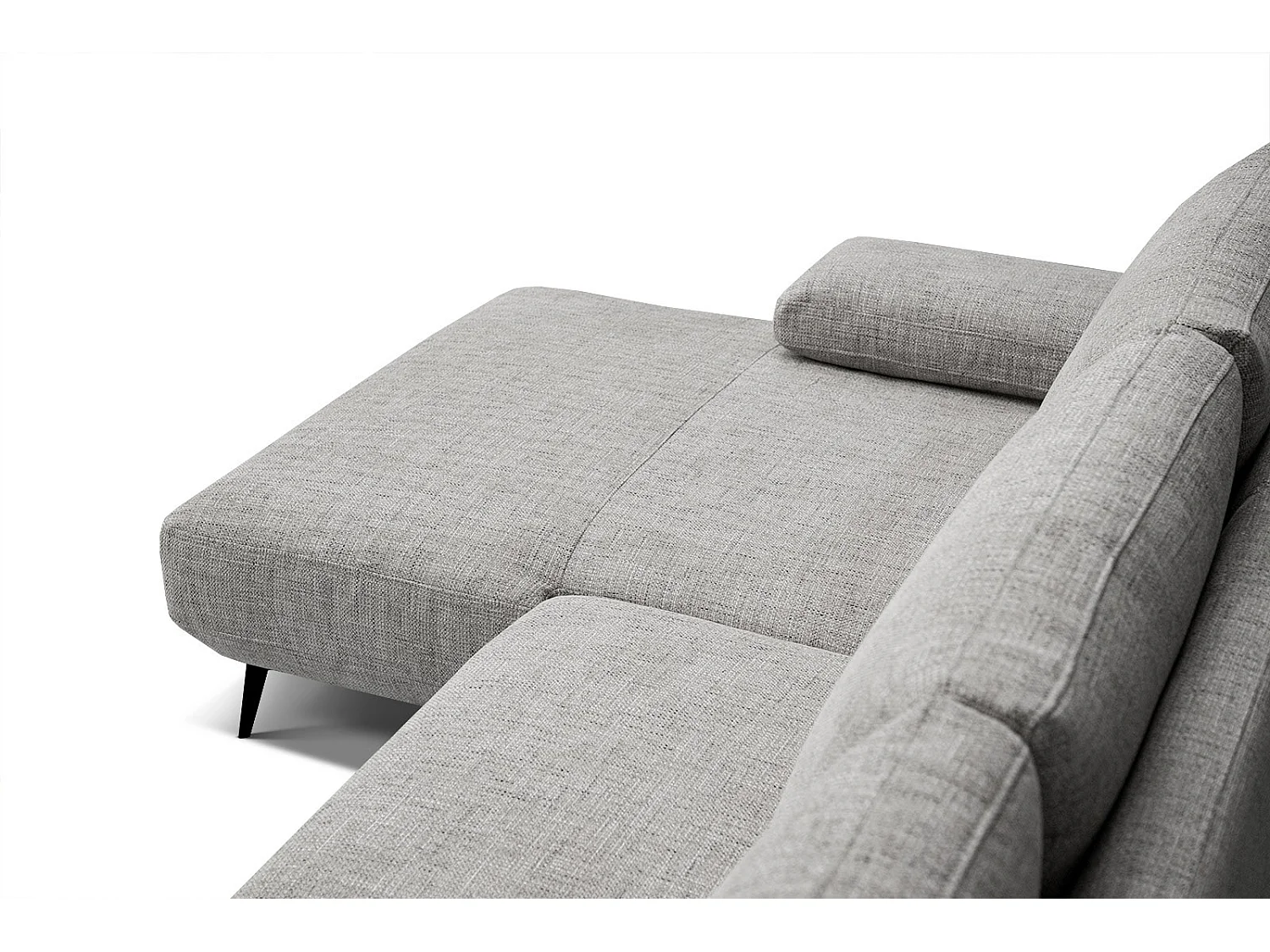 Canapé d'angle 4 places tissu gris platine - MELLO